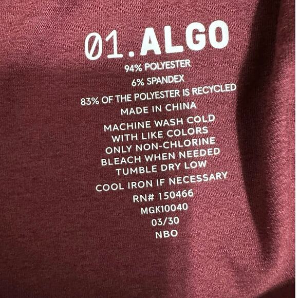 01. Also Burgundy Performance Wear Quick Dry UPF 40 Short Sleeve T-Shirt Size L - Picture 4 of 6